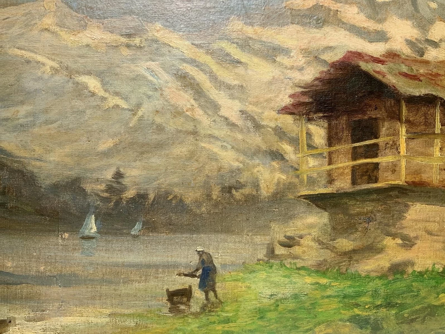 Paesaggio con barche - dettaglio